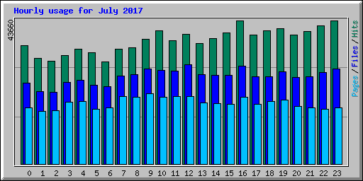 Hourly usage for July 2017
