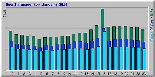 Hourly usage for January 2018