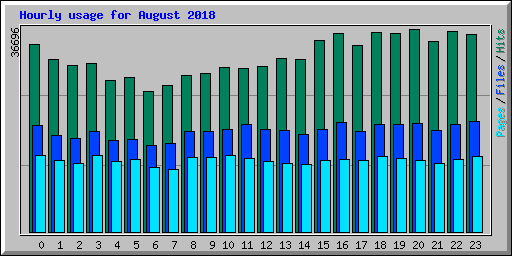 Hourly usage for August 2018