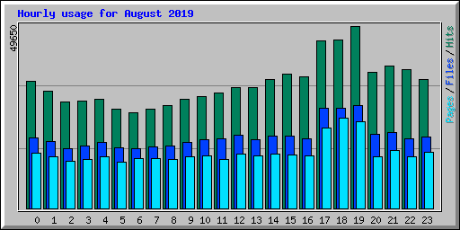 Hourly usage for August 2019