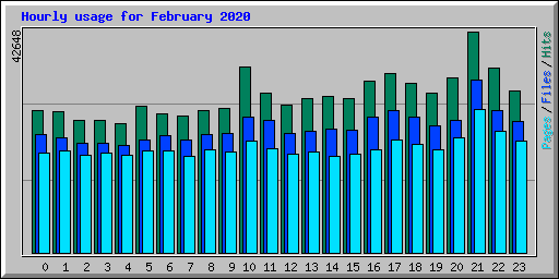 Hourly usage for February 2020