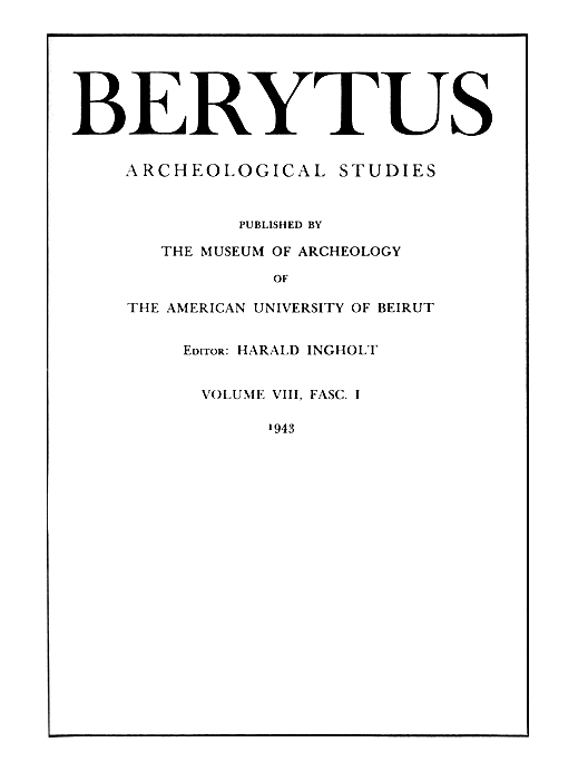 Berytus Volume VIII cover page