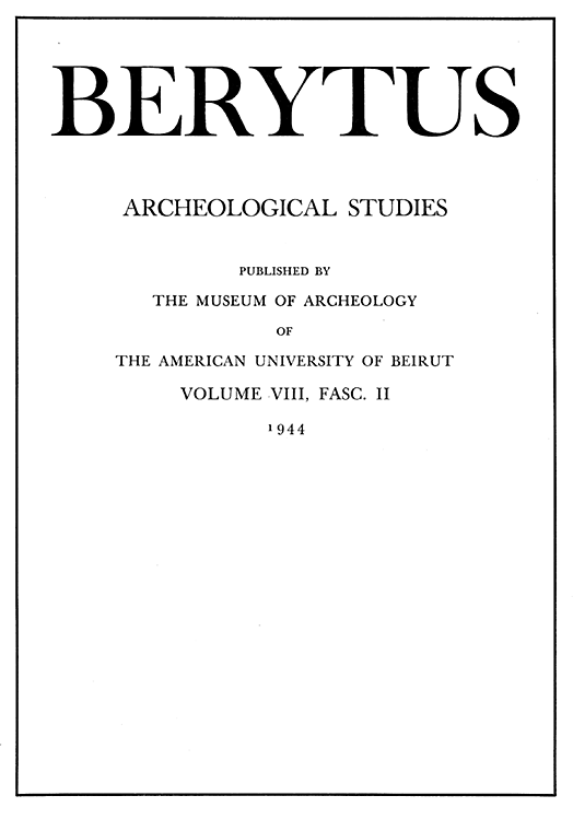 Berytus Volume VIII cover page