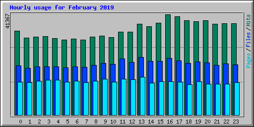 Hourly usage for February 2019