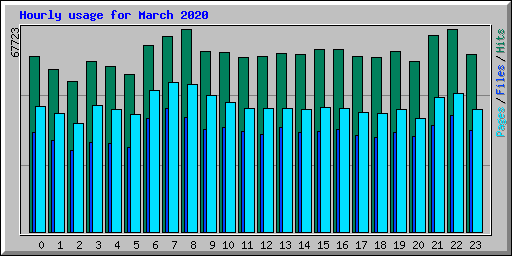 Hourly usage for March 2020