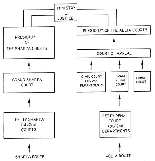 Insitution of the judicial system in Qatar